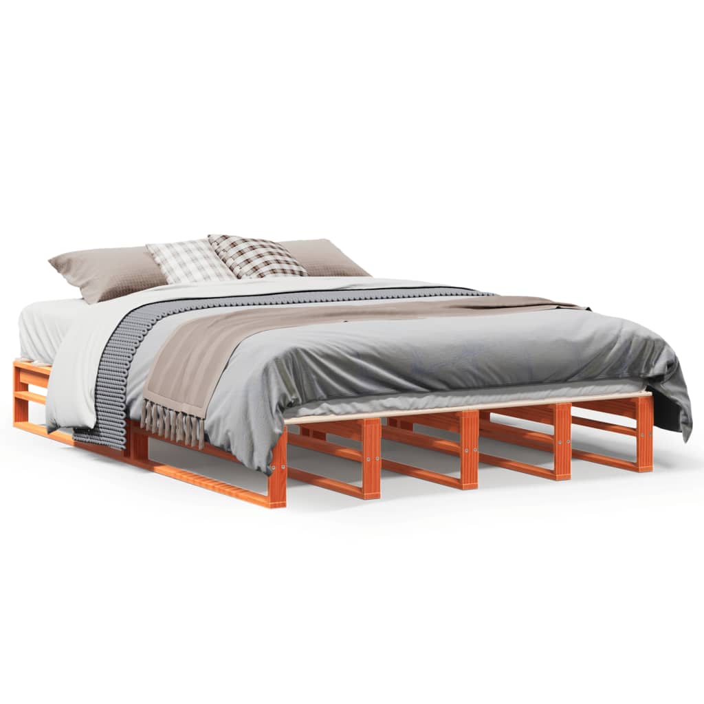 Vidaxl bedframe zonder matras massief grenenhout wasbruin 160x200 cm