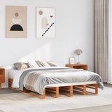 Vidaxl bedframe zonder matras massief grenenhout wasbruin 135x190 cm
