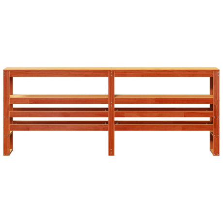 Vidaxl hoofdbord met schappen 180 cm massief grenenhout wasbruin