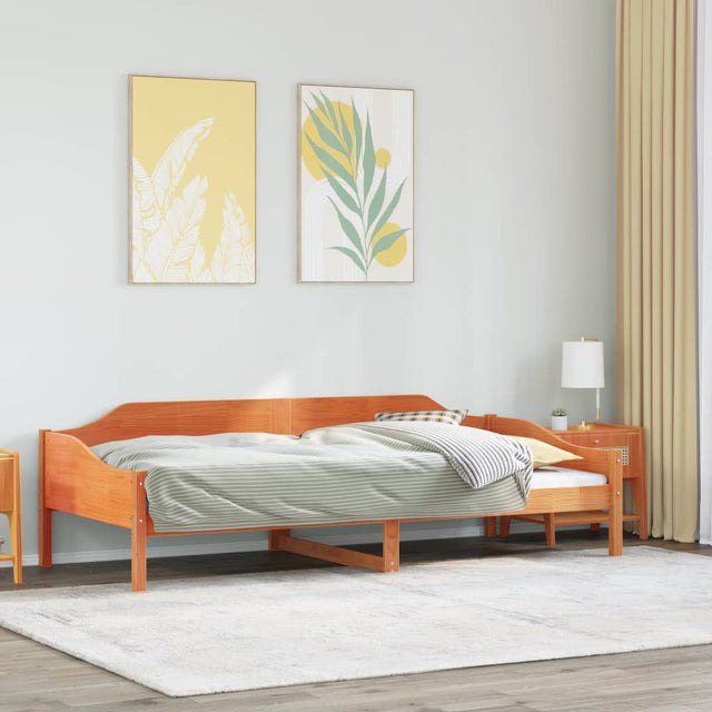 Vidaxl bedframe zonder matras massief grenenhout wasbruin 90x190 cm