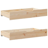Vidaxx Bettschubladen 2 Stk. mit Rollen 95x55x17 cm massives Kiefernholz
