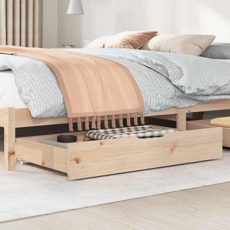 Vidaxx Bettschubladen 2 Stk. mit Rollen 95x55x17 cm massives Kiefernholz