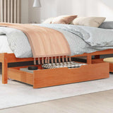 Vidaxxl Bettschubladen 2 Stk. 95x55x17 massives Kiefernholz, braun gewaschen