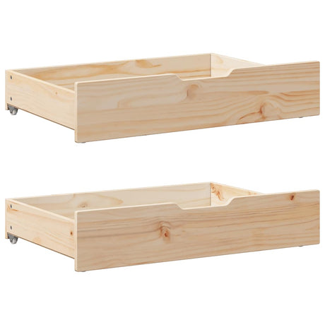 Vidaxx Bettschubladen 2 Stk. mit Rollen 85x55x17 cm massives Kiefernholz