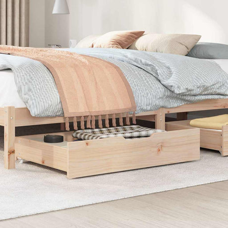 Vidaxx Bettschubladen 2 Stk. mit Rollen 85x55x17 cm massives Kiefernholz