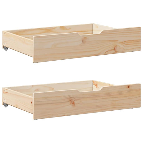 Vidaxx Bettschubladen 2 Stk. mit Rollen 80x55x17 cm massives Kiefernholz