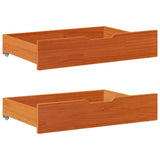 VidaXL Bettschubladen 2 Stk. 80x55x17 massives Kiefernholz, braun gewaschen