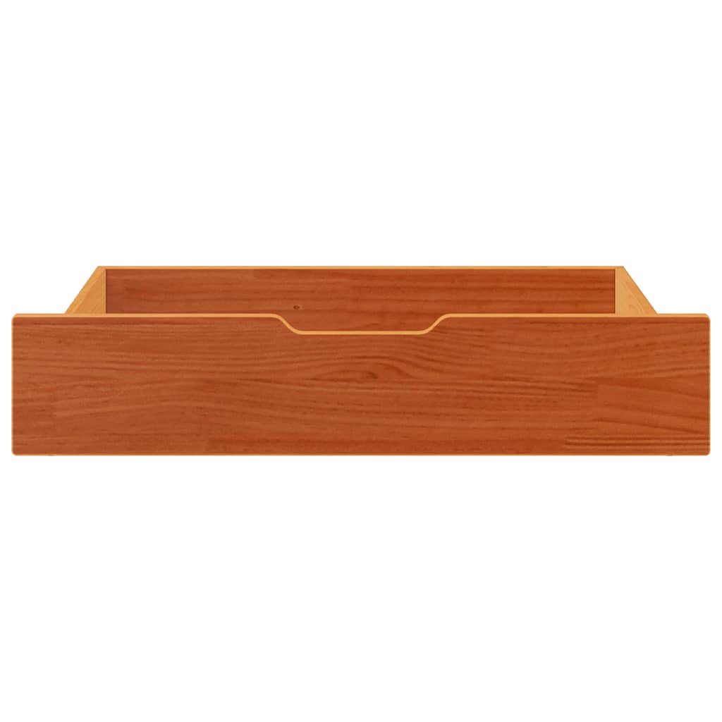 VidaXL Bettschubladen 2 Stk. 80x55x17 massives Kiefernholz, braun gewaschen