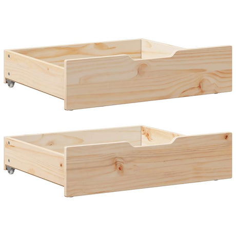 Vidaxx Bettschubladen 2 Stk. mit Rollen 75x55x17 cm massives Kiefernholz
