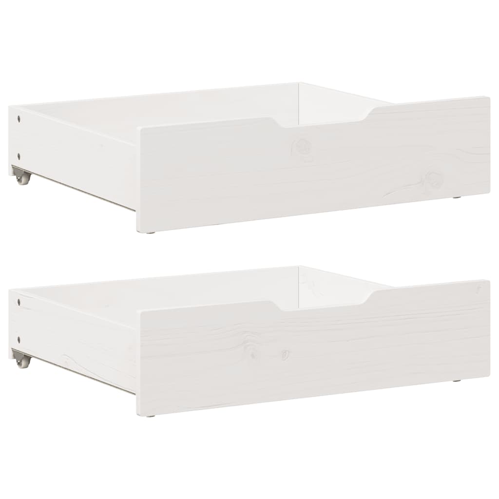 Vidaxx Bettschubladen 2 Stk. 75x55x17 cm Kiefer massiv weiß