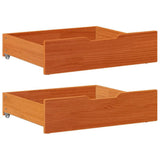 VidaXL Bettschubladen 2 Stk. 75x55x17 massives Kiefernholz, braun gewaschen