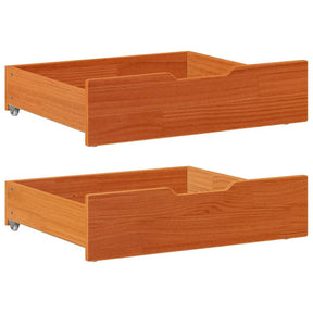 VidaXL Bettschubladen 2 Stk. 75x55x17 massives Kiefernholz, braun gewaschen