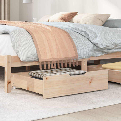 Vidaxx Bettschubladen 2 Stk. mit Rollen 65x55x17 cm massives Kiefernholz