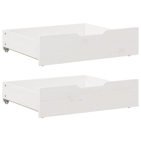 Vidaxx Bettschubladen 2 Stk. 65x55x17 cm Kiefer massiv weiß