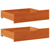 Vidaxxl Bettschubladen 2 Stk. 65x55x17 massives Kiefernholz, braun gewaschen