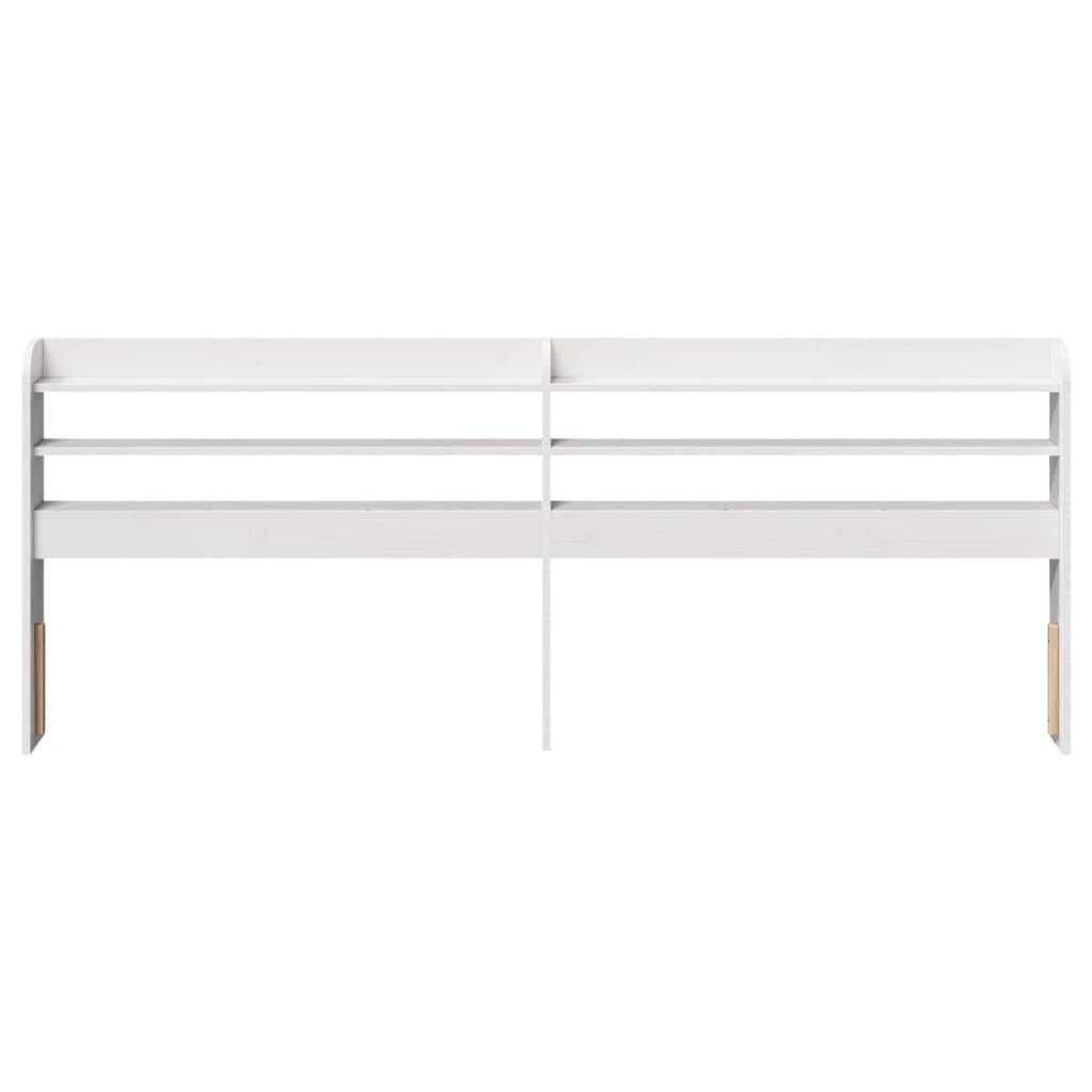 Vidaxl hoofdbord met schappen 200 cm massief grenenhout wit