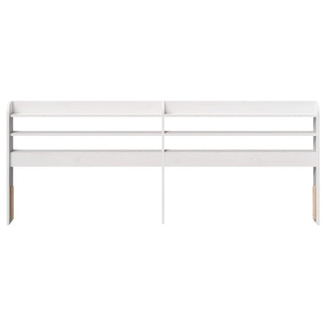 Vidaxl hoofdbord met schappen 200 cm massief grenenhout wit