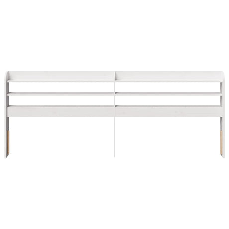Vidaxl hoofdbord met schappen 180 cm massief grenenhout wit