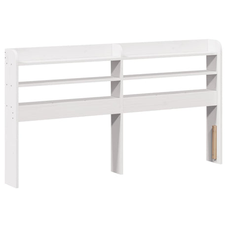 Vidaxl hoofdbord met schappen 135 cm massief grenenhout wit
