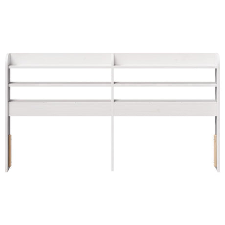 Vidaxl hoofdbord met schappen 135 cm massief grenenhout wit
