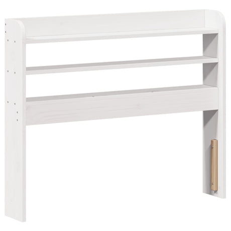 Vidaxl hoofdbord met schappen 100 cm massief grenenhout wit