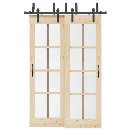 Vidaxxl Box mit Teilen für Schiebetür 152,5 cm Stahl schwarz