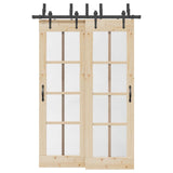 Vidaxxl Box mit Teilen für Schiebetür 152,5 cm Stahl schwarz