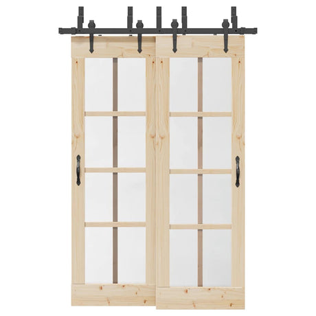 Vidaxxl Box mit Teilen für Schiebetür 152,5 cm Stahl schwarz