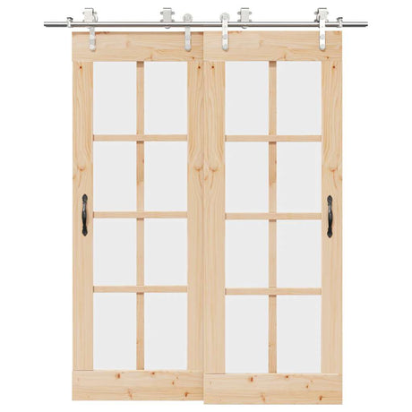 Vidaxx Schiebetürteile-Set 183 cm Edelstahl silberfarben