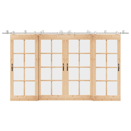 Vidaxx Schiebetürteile-Set 200 cm Edelstahl silberfarben