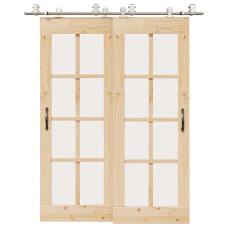 Vidaxx Schiebetürteile-Set 183 cm Edelstahl silberfarben