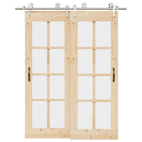 Vidaxx Schiebetürteile-Set 183 cm Edelstahl silberfarben