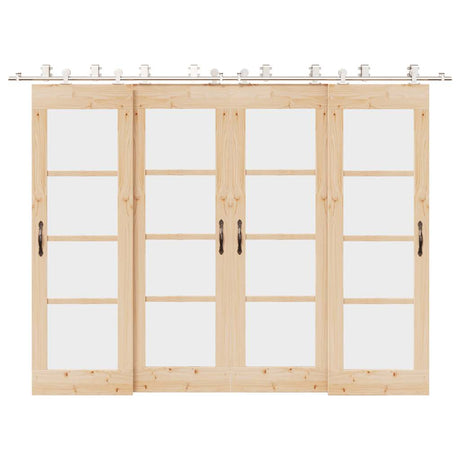 Vidaxx Schiebetürteile-Set 366 cm Edelstahl silberfarben