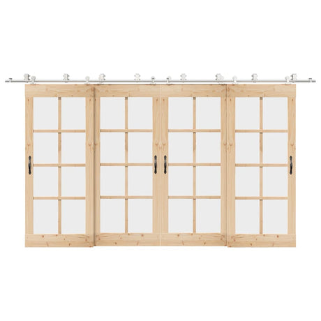 Vidaxx Schiebetürteile-Set 400 cm Edelstahl silberfarben