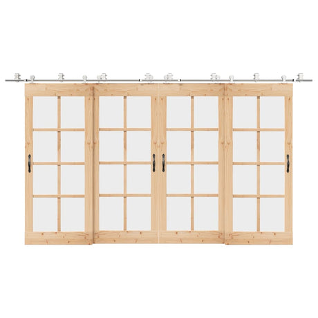 Vidaxx Schiebetürteile-Set 400 cm Edelstahl silberfarben