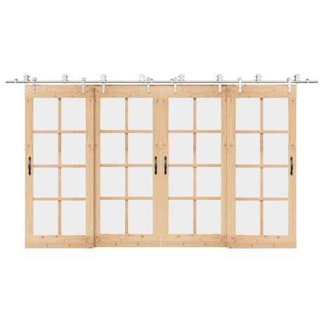 Vidaxx Schiebetürteile-Set 400 cm Edelstahl silberfarben