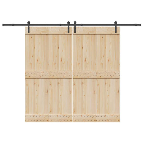 Vidaxxl Box mit Teilen für Schiebetür 305 cm Stahl schwarz