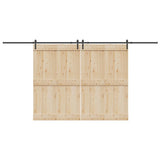 Vidaxxl Box mit Teilen für Schiebetür 427 cm Stahl schwarz