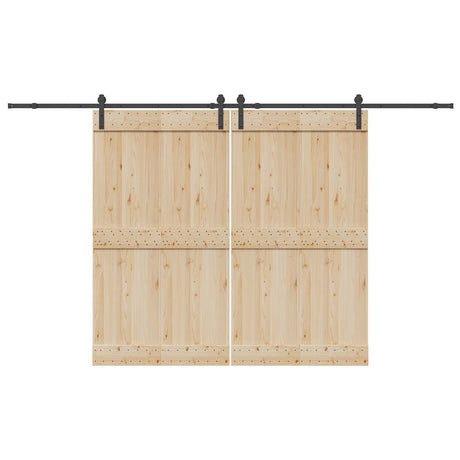 Vidaxxl Box mit Teilen für Schiebetür 366 cm Stahl schwarz