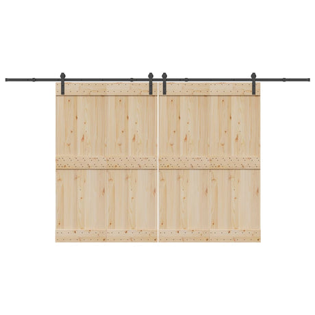 Vidaxxl Box mit Teilen für Schiebetür 400 cm Stahl schwarz