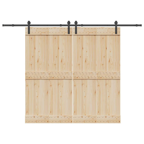 Vidaxxl Box mit Teilen für Schiebetür 305 cm Stahl schwarz
