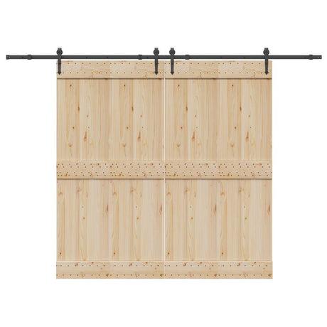 Vidaxxl Box mit Teilen für Schiebetür 305 cm Stahl schwarz