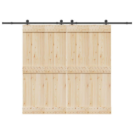 Vidaxxl Box mit Teilen für Schiebetür 305 cm Stahl schwarz