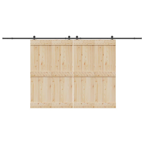 Vidaxxl Box mit Teilen für Schiebetür 427 cm Stahl schwarz
