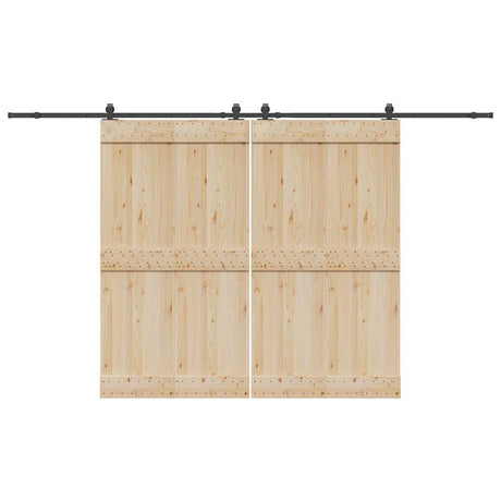 Vidaxxl Box mit Teilen für Schiebetür 366 cm Stahl schwarz