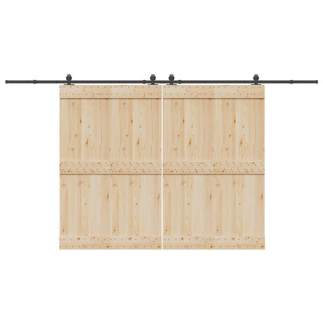 Vidaxxl Box mit Teilen für Schiebetür 400 cm Stahl schwarz