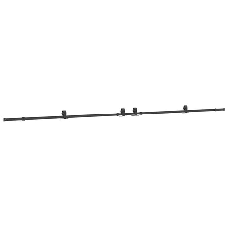 Vidaxxl Box mit Teilen für Schiebetür 427 cm Stahl schwarz