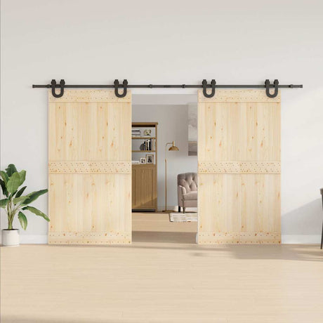 Vidaxxl Box mit Teilen für Schiebetür 366 cm Stahl schwarz