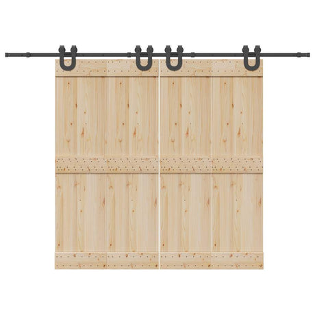 Vidaxxl Box mit Teilen für Schiebetür 366 cm Stahl schwarz