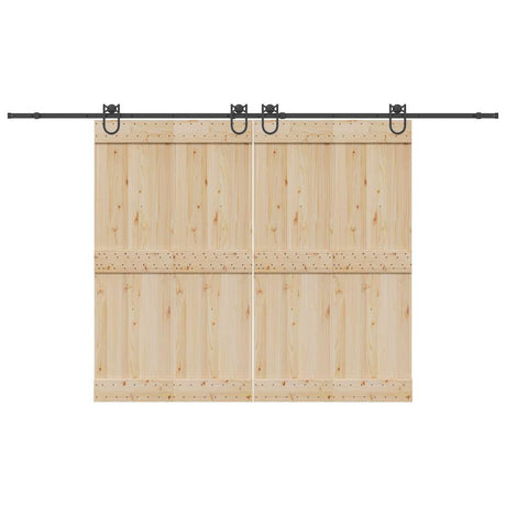 Vidaxxl Box mit Teilen für Schiebetür 366 cm Stahl schwarz
